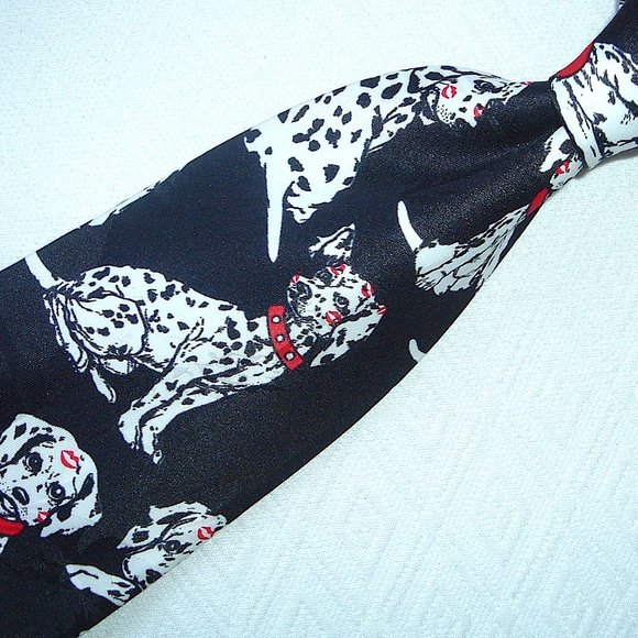 Addiction black white dalmation tie must love dogs - Picture 1 of 3